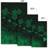 Hawaii Turtle Hibiscus Map Polynesian Area Rug AH - Polynesian Pride