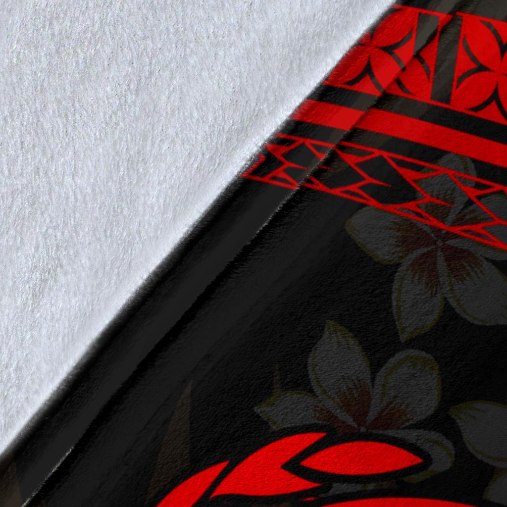 Samoa Polynesian Premium Blanket - Red Plumeria - Polynesian Pride