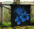 Hawaii Hibiscus Premium Quilt - Turtle Map - Traffic Blue - Polynesian Pride