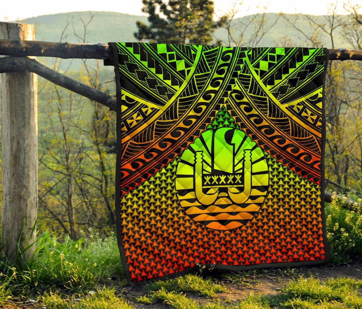 Polynesian Tahiti Premium Quilt - Reggae Vintage Polynesian Patterns - Polynesian Pride