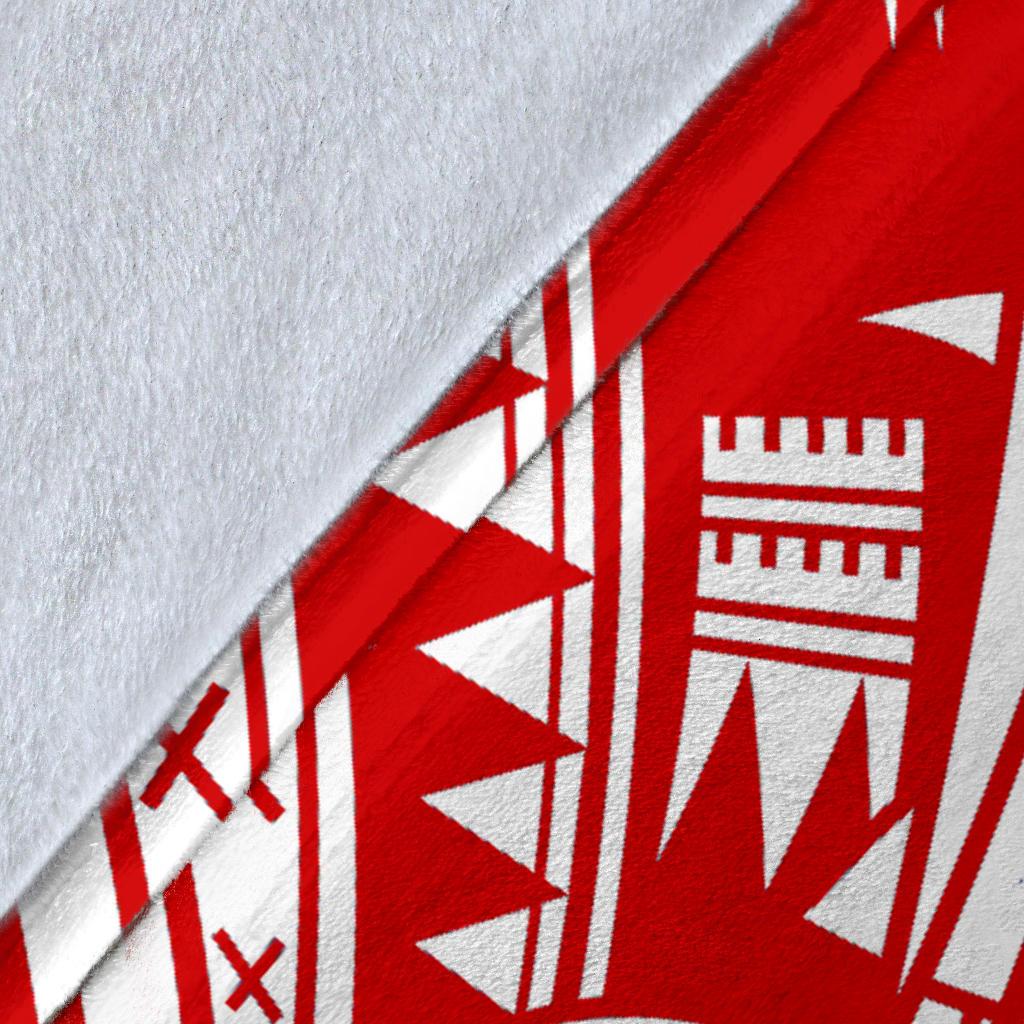 Tonga Polynesian Premium Blanket - Pattern With Seal Red Version - Polynesian Pride