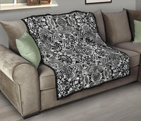 Polynesian Tribal Premium Quilt Black White - Polynesian Pride