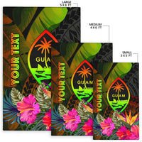 Guam Polynesian Personalised Area Rug - Hibiscus and Banana Leaves - Polynesian Pride