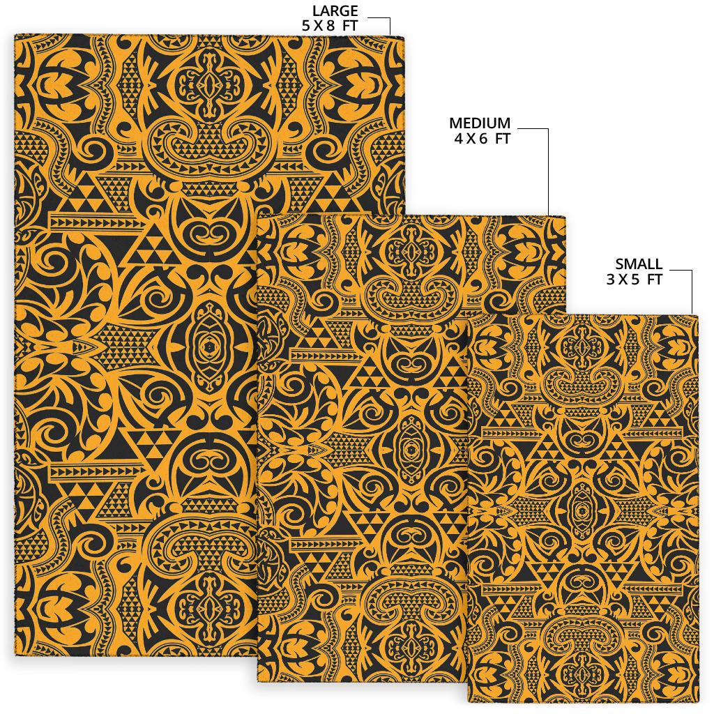 Polynesian Brown And Black Color Area Rug - Polynesian Pride