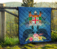 Fiji Premium Quilt - Turtle Hibiscus Tapa Patterns - Polynesian Pride