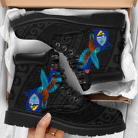 Guam Season Boots - KingFisher Bird With Map - Polynesian Pride