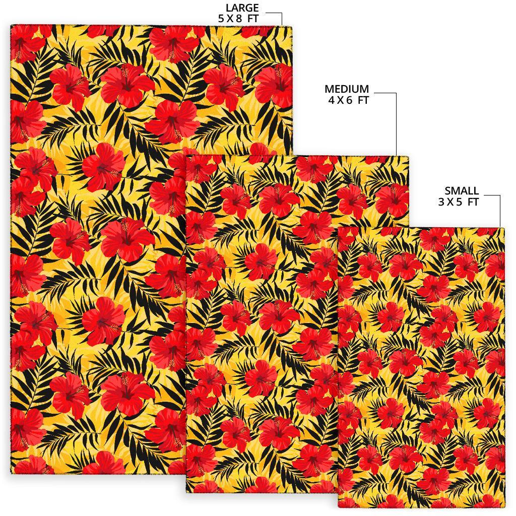 Tropical Flowers And Palm Leaves Rug - Polynesian Pride
