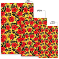 Tropical Flowers And Palm Leaves Rug - Polynesian Pride