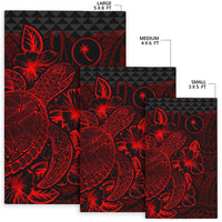 Chuuk Area Rugs Turtle Hibiscus Red - Polynesian Pride