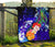 Guam Custom Personalised Premium Quilt - Humpback Whale with Tropical Flowers (Blue) - Polynesian Pride