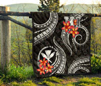 Polynesian Hawaii Premium Quilt - Black Plumeria - Polynesian Pride