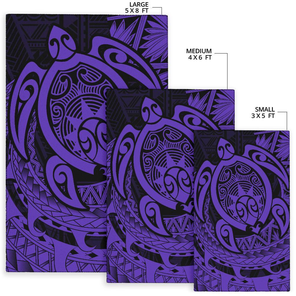 Hawaii Polynesian Turtle Rug - Purple - Polynesian Pride