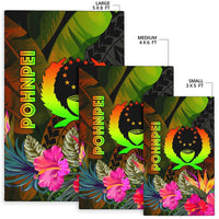 Pohnpei Polynesian Area Rug - Hibiscus and Banana Leaves - Polynesian Pride
