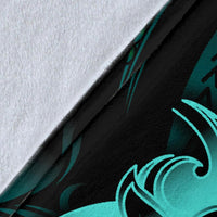 Polynesian Hawaii All Over Premium Blanket - Kanaka Maoli Blue Turtle - Polynesian Pride