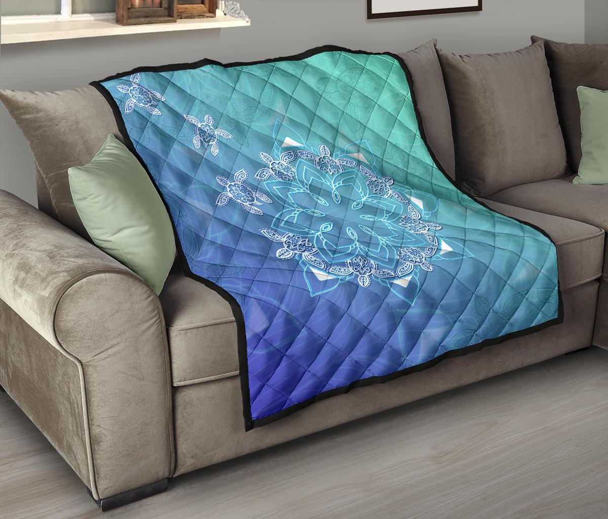 Flower Turtle Premium Quilt - Polynesian Pride