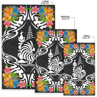 New Caledonia Area Rug - Coat OfArmsWith Tropical Flowers - Polynesian Pride