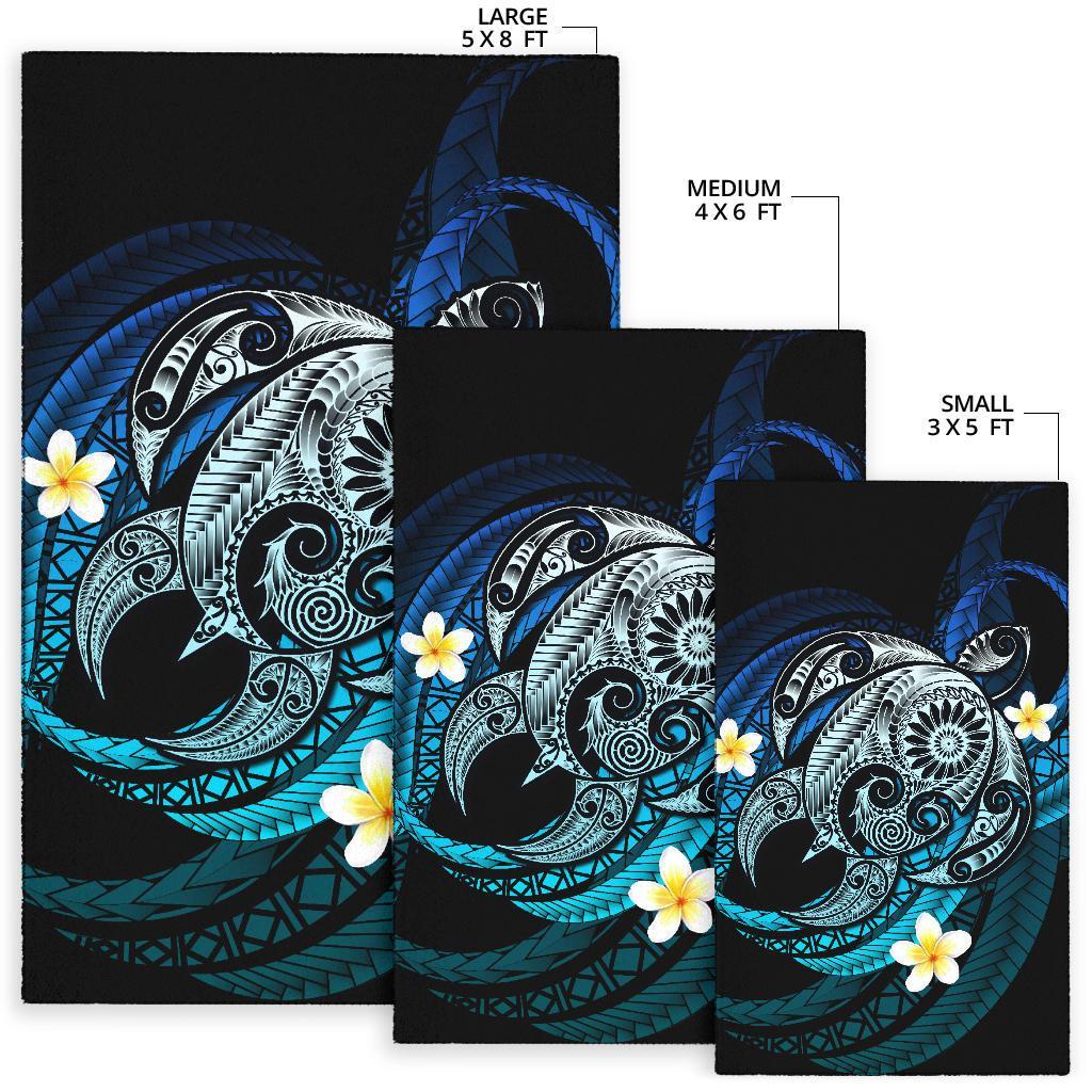 Hawaii Turtle Plumeria Polynesian Rug - Mela Style - Polynesian Pride