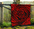 Hawaiian Kanaka Honu Hibiscus Tornando Red Polynesian Premium Quilt - Polynesian Pride