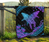 Hawaii Whale Polynesian Hibiscus Premium Quilt - Lae Style - Polynesian Pride
