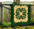 Hawaii Premium Quilt - Hawaiian Quilt Plumeria Medallion Green Premium Quilt - AH - Polynesian Pride
