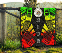 Niue Premium Quilt - Niue Seal Polynesian Reggae Tattoo - Polynesian Pride