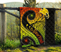 Papua New Guinea Personalised Premium Quilt - PNG Bird And Polynesian Decorative Pattern - Polynesian Pride