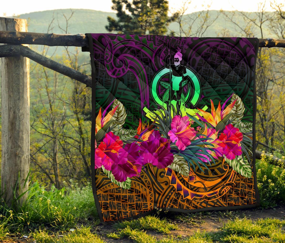 Vanuatu Premium Quilt - Summer Hibiscus - Polynesian Pride