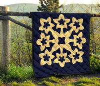 Hawaiian Premium Quilt Royal Pattern - Indigo - A1 Style - Polynesian Pride