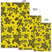 Hawaii Area Rug Polynesian Turtle Palm And Sea Pebbles AH - Polynesian Pride