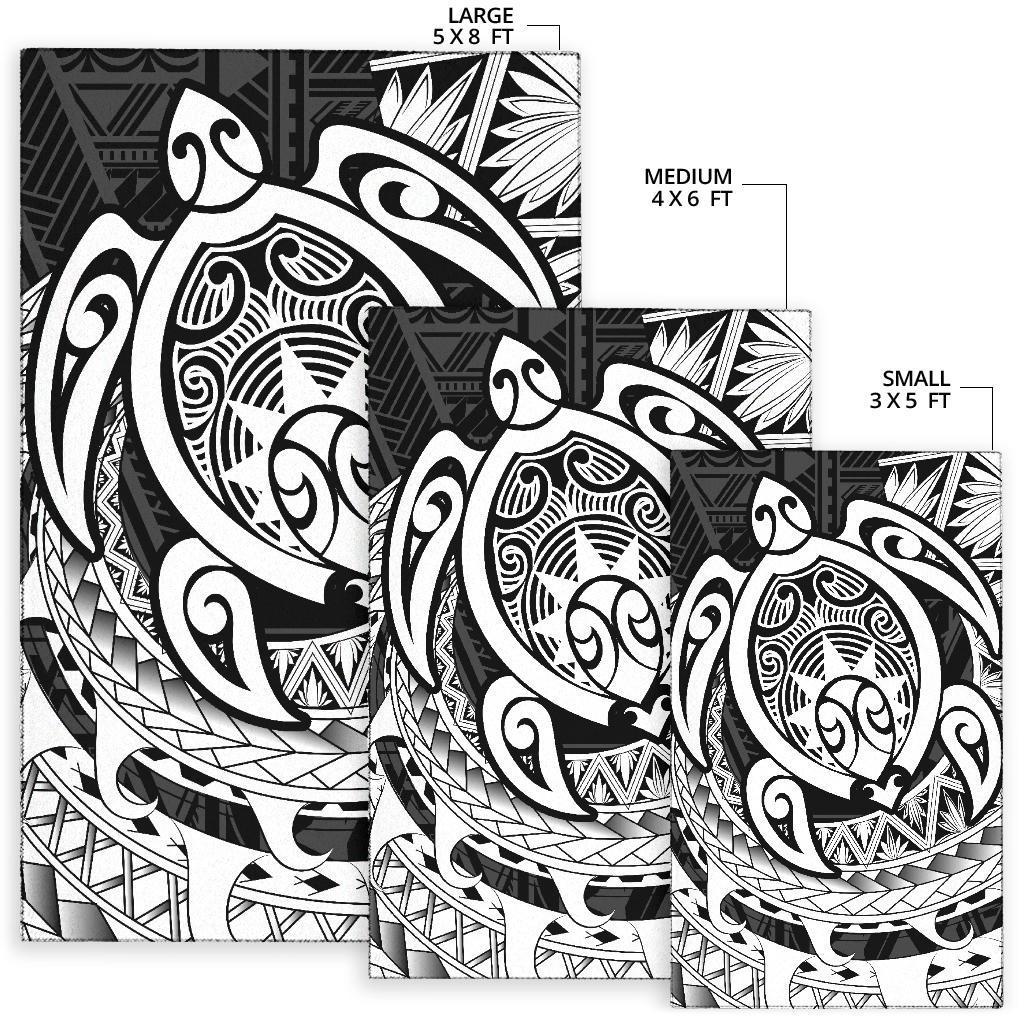 Hawaii Polynesian Turtle Rug - White - Polynesian Pride