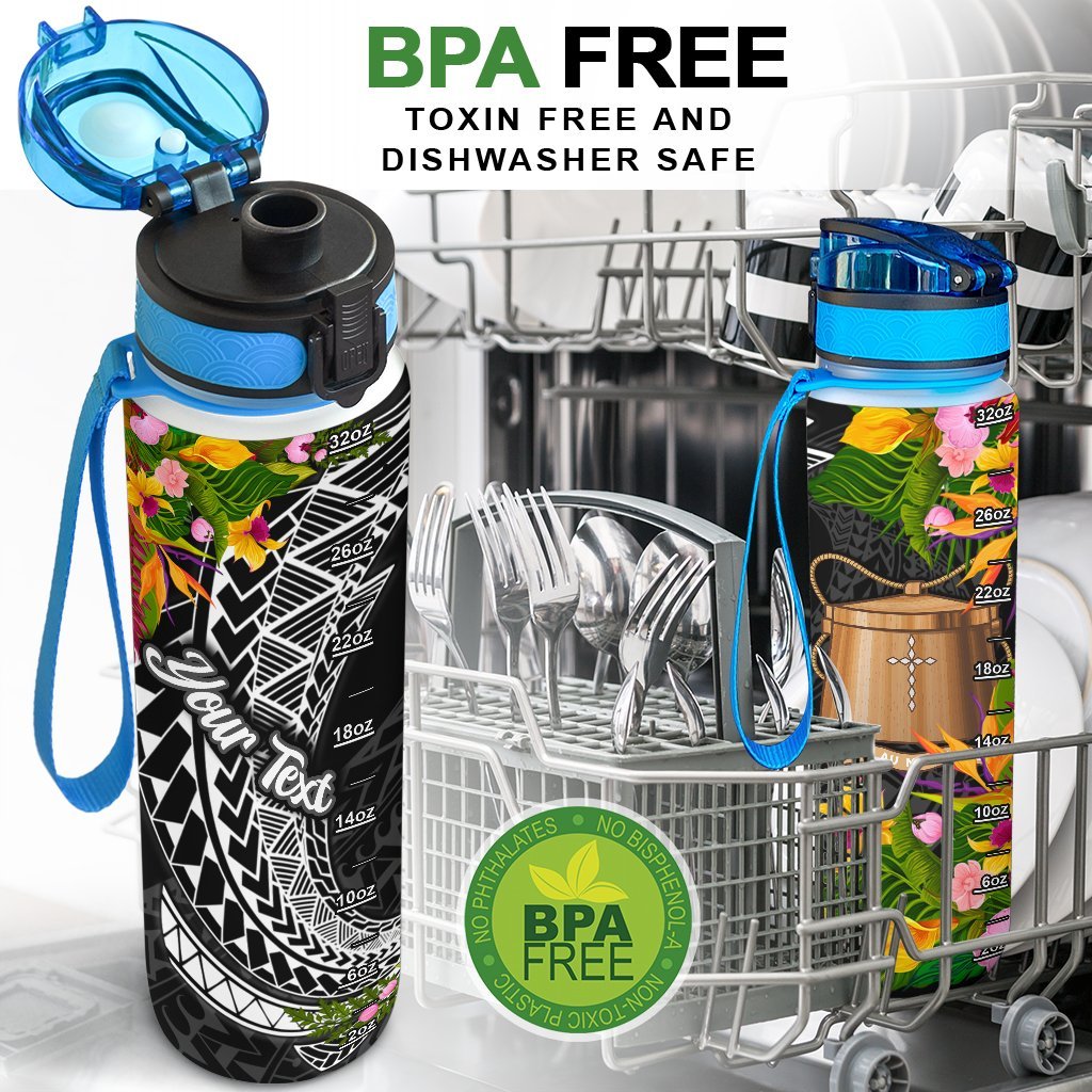 Tokelau Custom Personalised Hydro Tracking Bottle - Seal Spiral Polynesian Patterns - Polynesian Pride