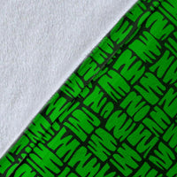 Samoa Polynesian Premium Blanket Green - Turtle With Hook - Polynesian Pride