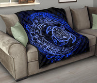 Hawaiian Turtle Polynesian Blue Premium Quilt - Polynesian Pride