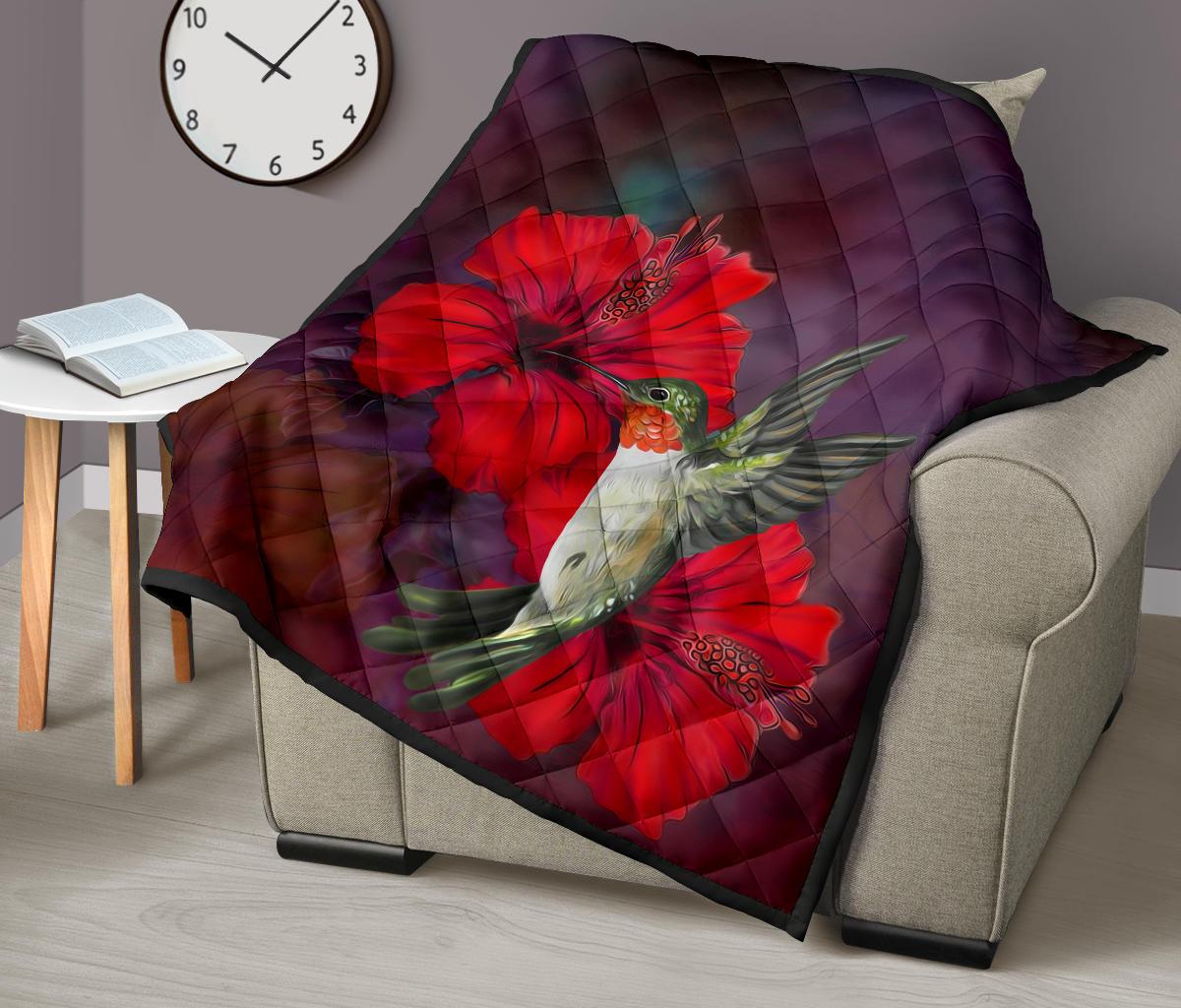 Hibiscus Hummingbird Premium Quilt - Polynesian Pride