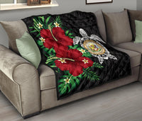 Hawaii Coast of Arm Turtle Hibiscus - Premium Quilt AH - Polynesian Pride
