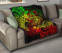 Tahiti Premium Quilt - Reggae Shark Polynesian Tattoo - Polynesian Pride