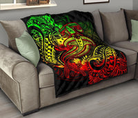 Samoa Premium Quilt - Reggae Shark Polynesian Tattoo - Polynesian Pride