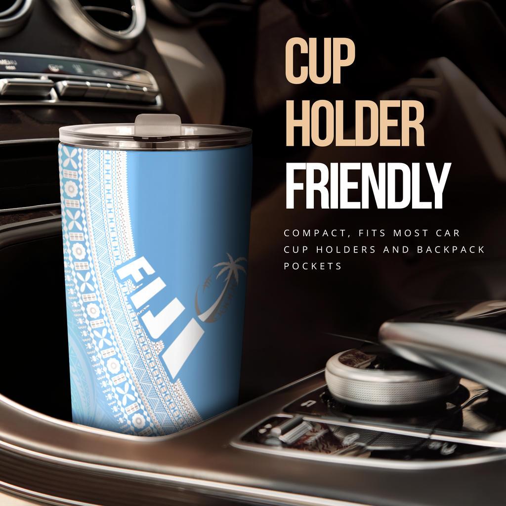 (Custom Personalised) Fiji Tapa Rugby Tumbler version Style You Win - Blue - Polynesian Pride