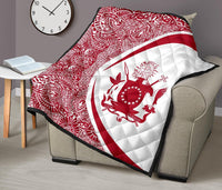 Cook Islands Coat Of Arms Polynesian Premium Quilt - Circle Style - 07 - Polynesian Pride