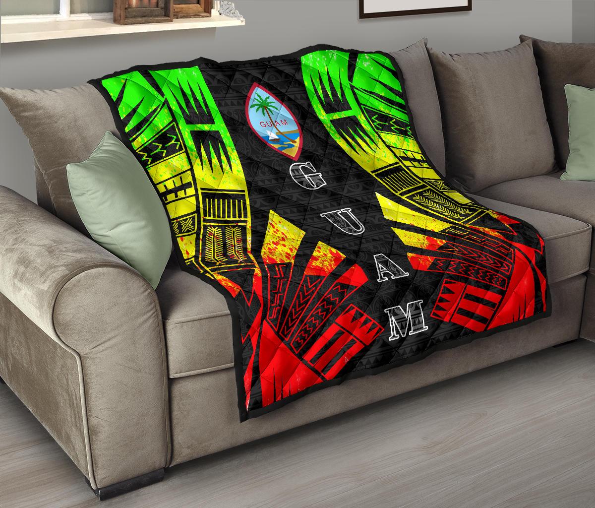 Guam Premium Quilt - Polynesian Tattoo Reggae - Polynesian Pride