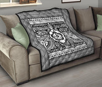 Hawaii Polyensian Turtle Premium Quilt White - Polynesian Pride