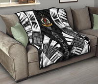 Vanuatu Premium Quilt - Vanuatu Coat Of Arms Polynesian White Tattoo - Polynesian Pride