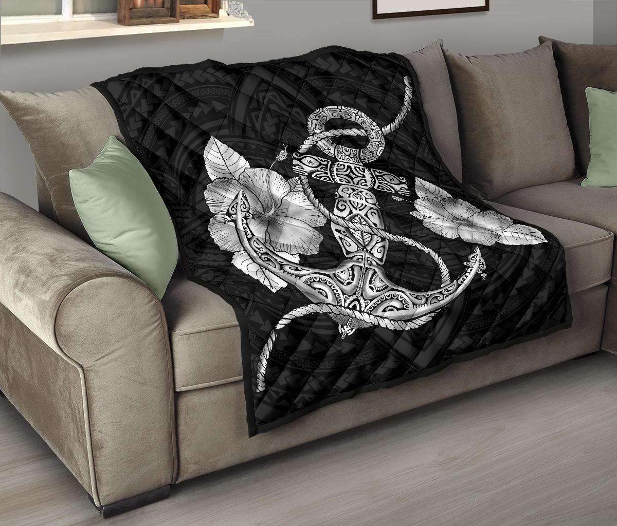 Anchor White Poly Tribal Premium Quilt - Polynesian Pride