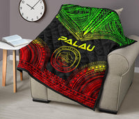 Palau Premium Quilt - Palau Seal Polynesian Chief Reggae Version - Polynesian Pride