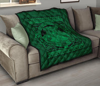 Hawaii Polynesian Pele Kanaka Premium Quilt Green - Polynesian Pride