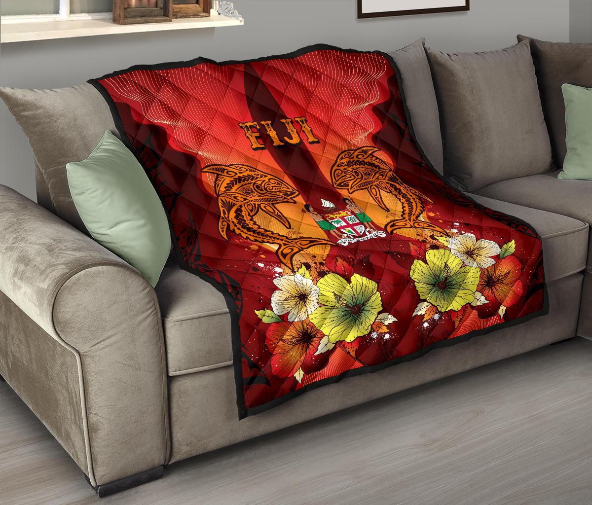Fiji Premium Quilt - Tribal Tuna Fish - Polynesian Pride