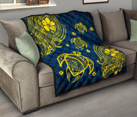 Hawaii Turtle Polynesian Premium Quilt - Kala Style - Polynesian Pride