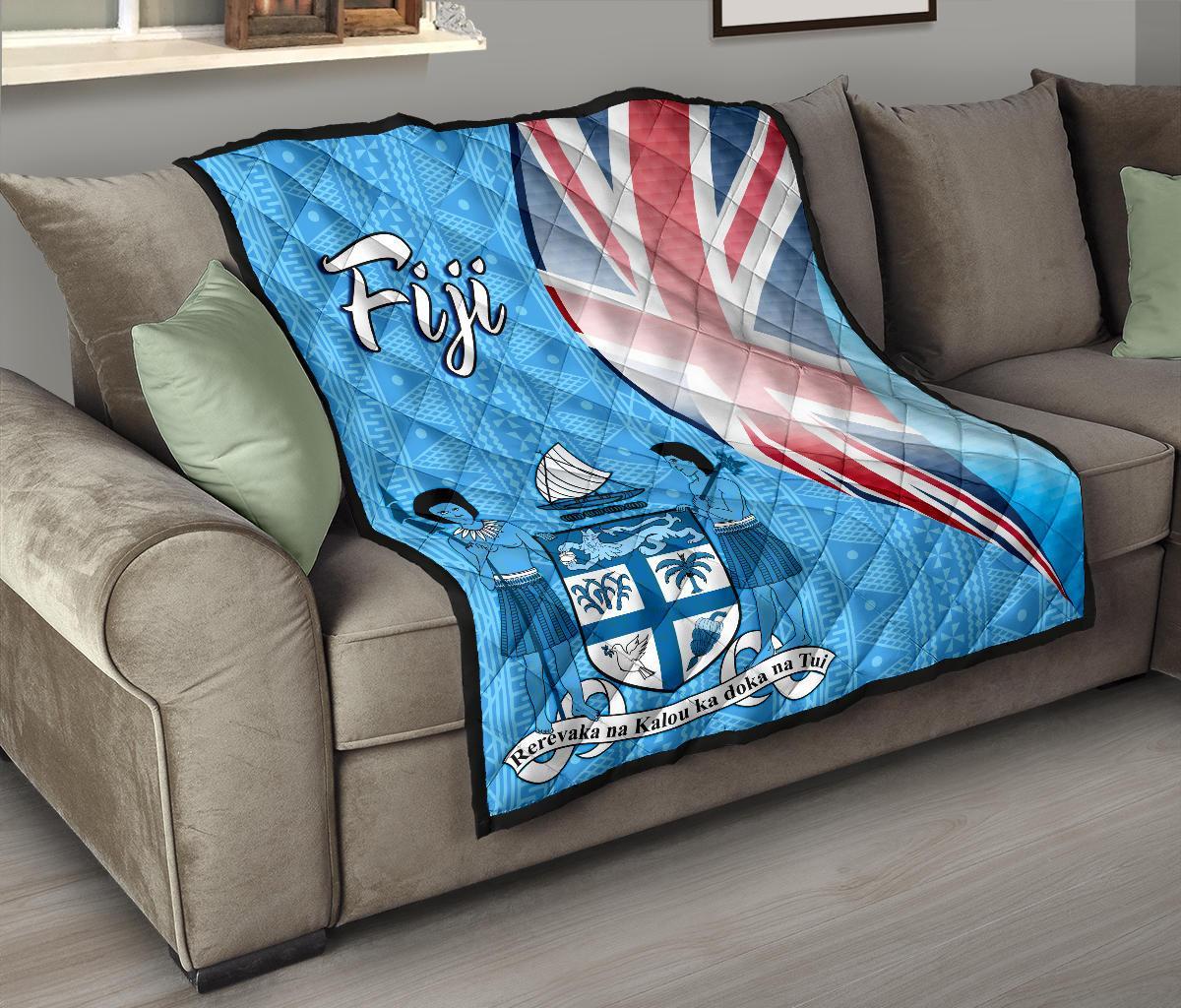 Fiji Polynesian Premium Quilt - Fiji Flag - Polynesian Pride