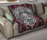 Hawaii Polynesian Premium Quilt - Hawaiian Tiki Face - Polynesian Pride