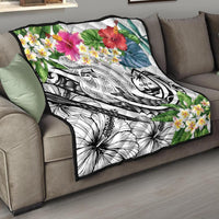 Guam Polynesian Premium Quilt - Summer Plumeria (White) - Polynesian Pride